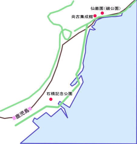 鹿児島「石橋記念公園」地図